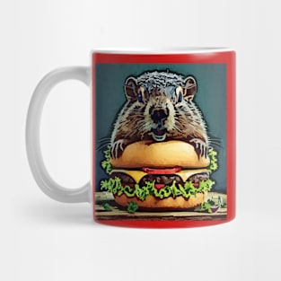 watercolor groundhog happy cheeseburger Mug